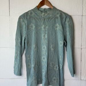 Sundance Floral Lace Blouse - Soft Blue women’s medium